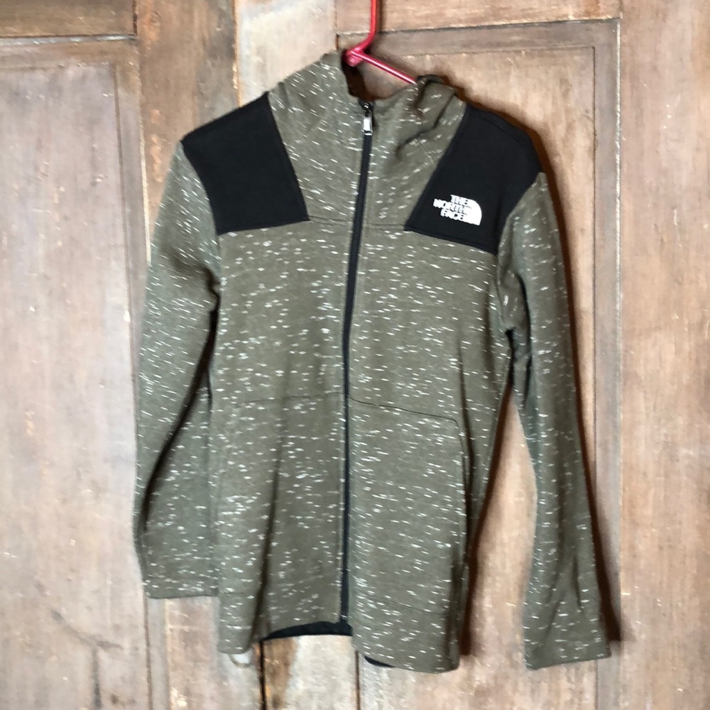 NWOT army green North Face hoodie youth Large